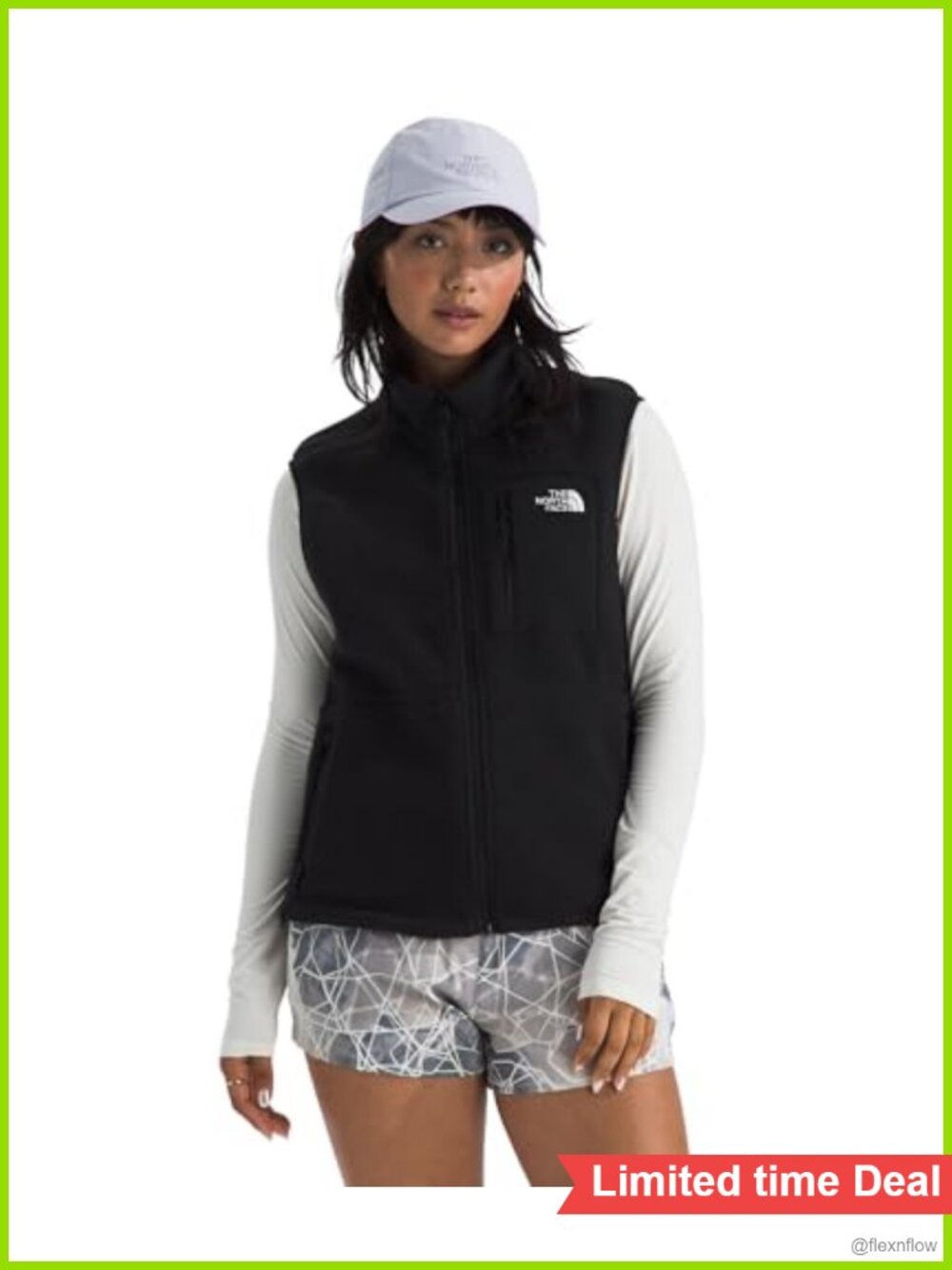 Women's Recycled Polyester Fleece Zip-Up Vest with Pockets - Sleeveless Quilted